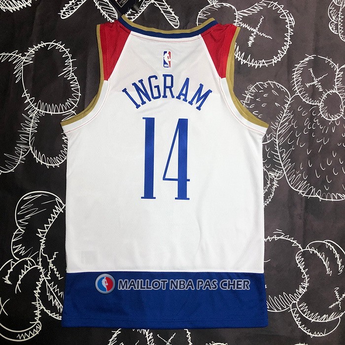 Maillot New Orleans Pelicans Brandon Ingram NO 14 Ville 2020-21 Blanc